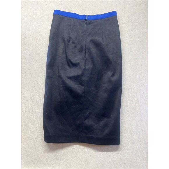 Katharine Kidd Women’s Cotton Color Block Pencil Skirt Blue Size 2 Made In USA - Picture 5 of 5